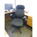 Black Rolling Office Chair with Armrest